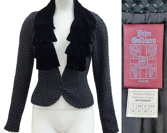 JOHN GALLIANO Vintage F/W 1999 Black Velvet Jacket
