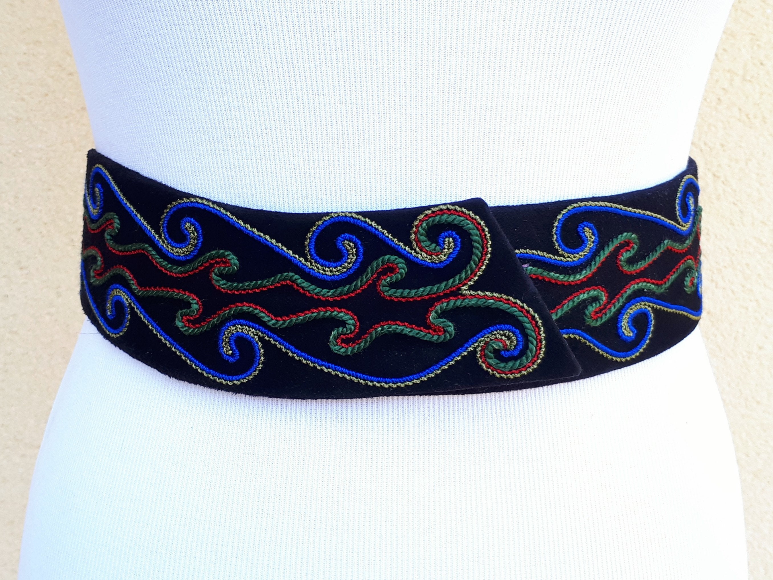 Vintage Emanuel Ungaro Leather Velvet & Satin Belt Emanuel Ungaro Belt - Etsy main image 4