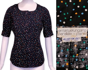 Chemisier Sans Manches Emanuel Ungaro Paris - Col Roulé, Imprimé Animal, Taille 6, Doré