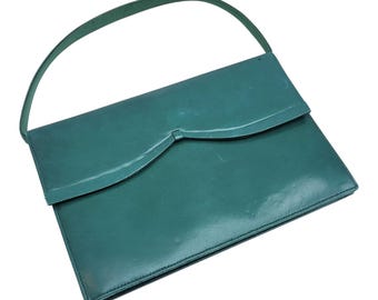 CHRISTIAN DIOR Vintage 1960s Green Kid Leather Handbag