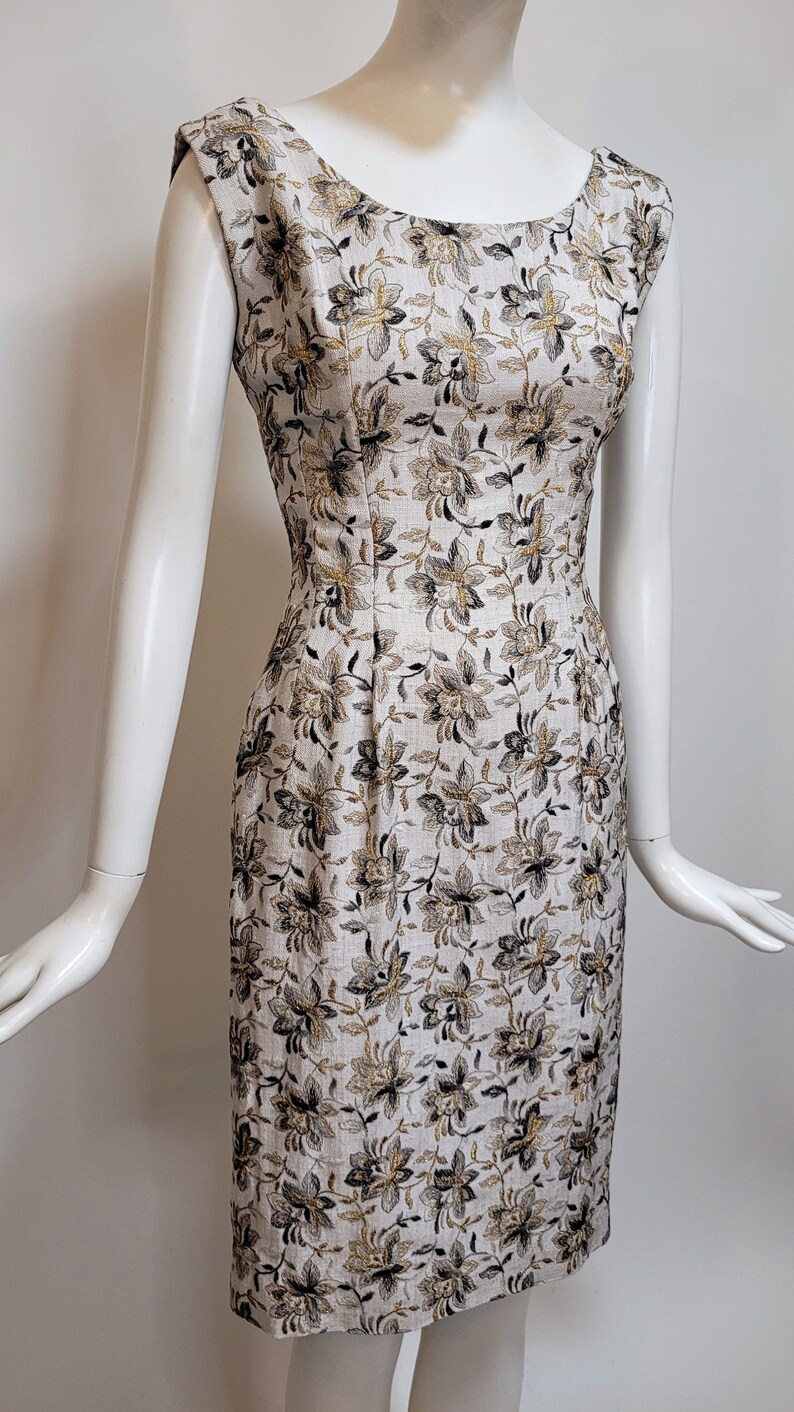 PIERRE BALMAIN FLORILÈGE Vintage 1960s Cocktail Dress image 7