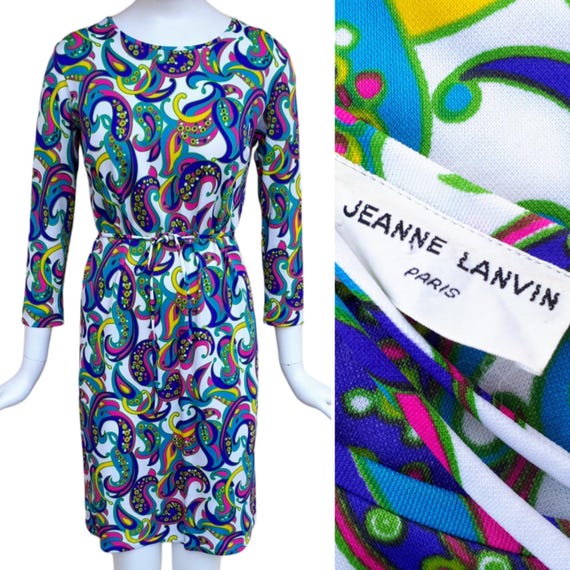 JEANNE LANVIN Vintage 1960s Jersey Dress