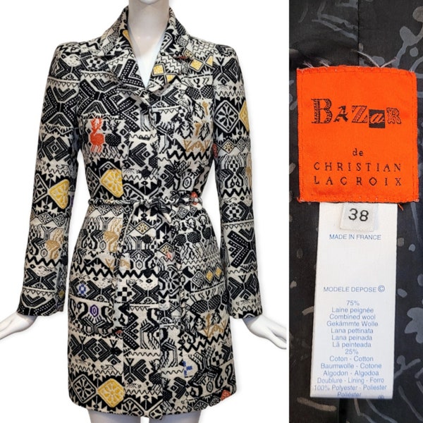 CHRISTIAN LACROIX Vintage 1990s Long Belted Jacket