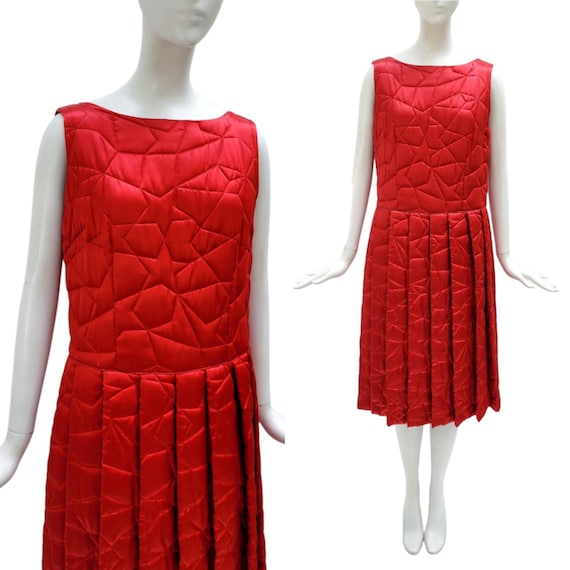 Comme des Garçons, COMME DES GARCONS Vintage 1998 Red Quilted Dress