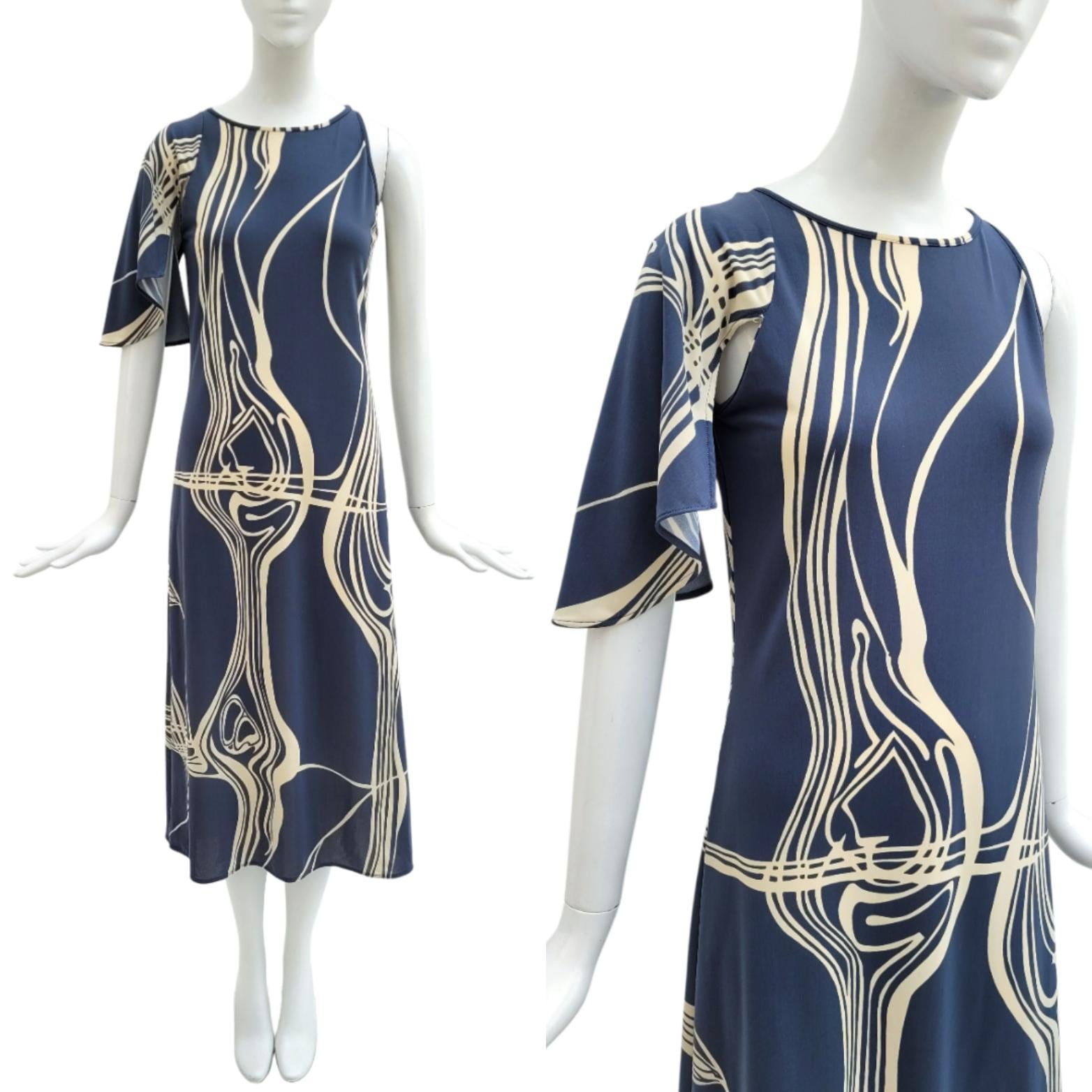 MARTINE SITBON Vintage S/S 1997 Asymmetrical Printed Jersey Dress