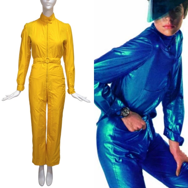 MICHELE ROSIER V de V Vintage 1960s Yellow Nylon Ski Suit