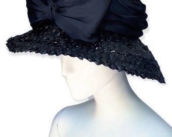GIVENCHY HAUTE COUTURE Vintage 1960s Bow Straw Hat - Etsy display picture 3