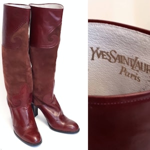 YVES SAINT LAURENT Vintage 1970s Leather and Suede Russian Boots - Fall 1976
