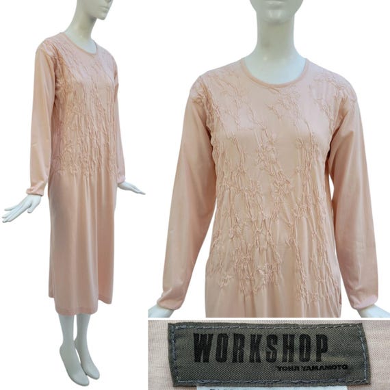 Yohji Yamamoto, YOHJI YAMAMOTO Vintage mid-1980s Blush Pink Cotton Dress