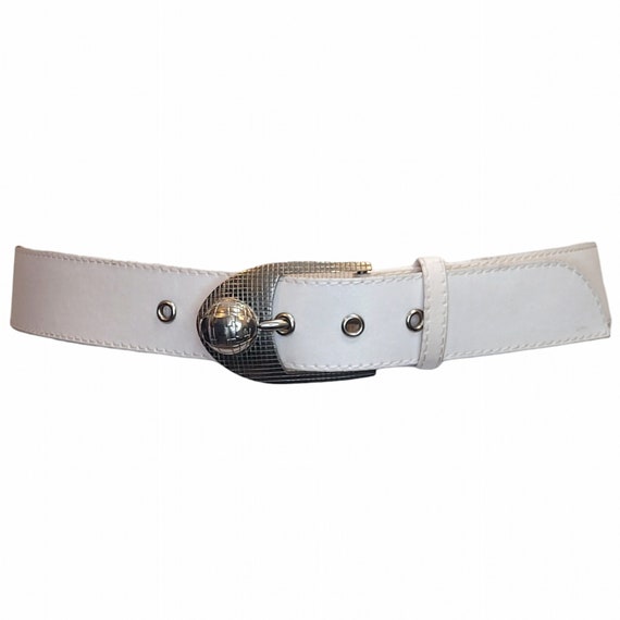 THIERRY MUGLER MTM Vintage 1990s White Belt With Metal  display picture 3
