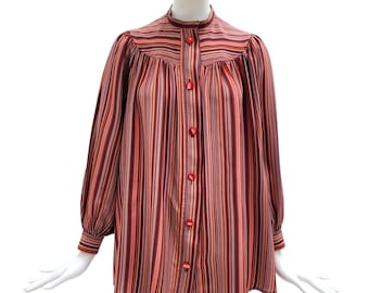 EMANUEL UNGARO Vintage 1970s Bayadere Silk Blouse