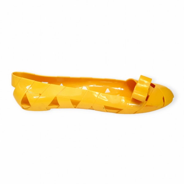 MOSCHINO x KARTELL Vintage 2010 Yellow Vinyl Ballerinas Shoes