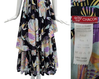 CHACOK Vintage 1980s Printed Cotton Skirt