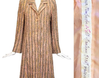 PIERRE BALMAIN COUTURE Vintage 1960s Runway Tweed Coat