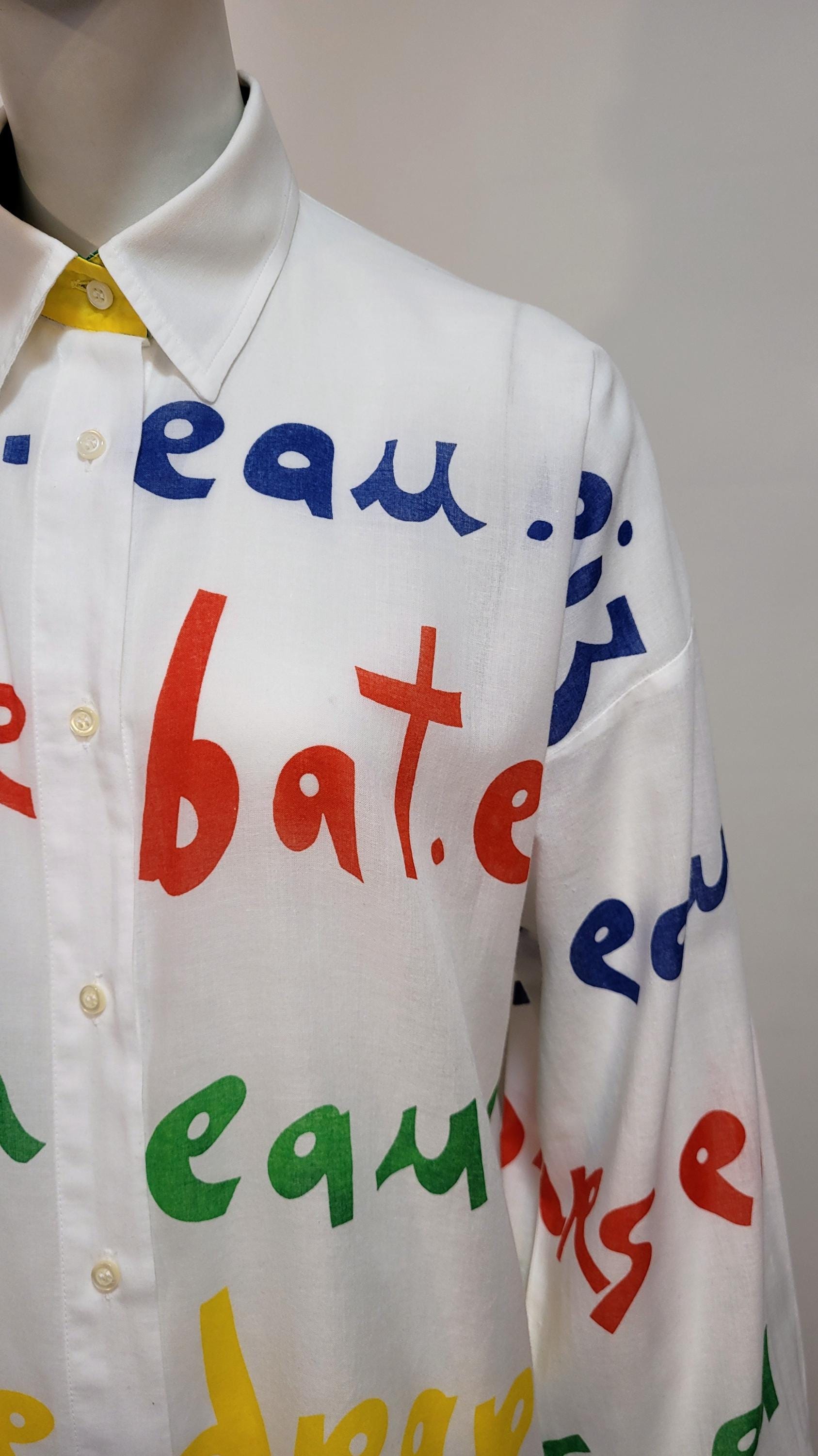JEAN CHARLES De CASTELBAJAC Vintage 1990s White Printed Shirt - Etsy