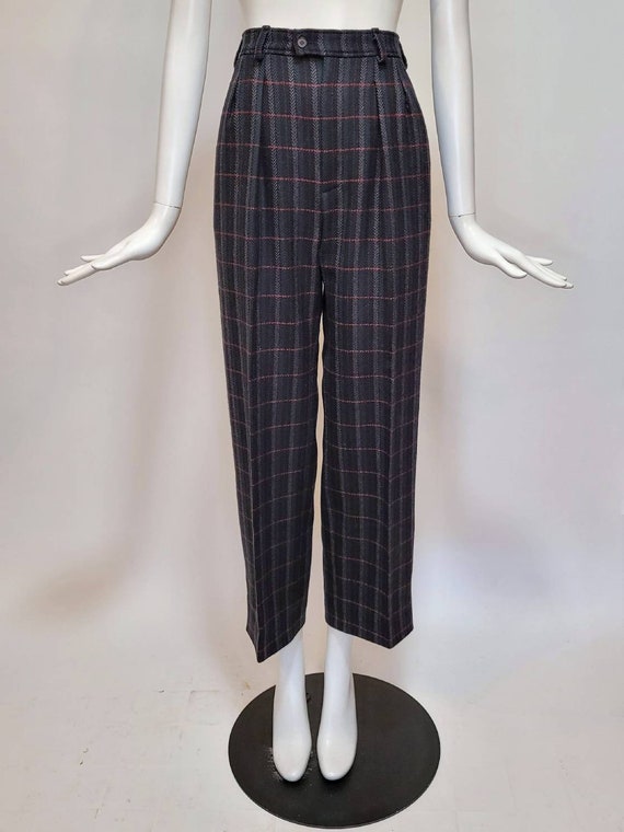 YVES SAINT LAURENT Vintage Late 1970s Plaid Wool … - image 2