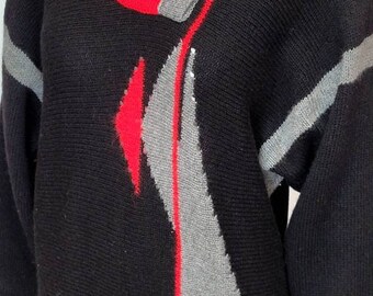 Pull Vintage Claude Montana - Mohair/Nylon/Polyamide - Taille XL - Style Années 80 - Italie