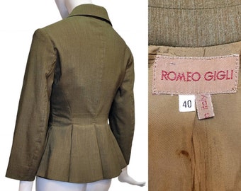 ROMEO GIGLI Vintage 1990s Bronze Jacket with Rear Pleats