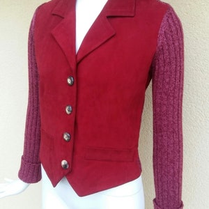 YVES SAINT LAURENT Haute Couture Vintage 1990s Suede and Knit Jacket image 4