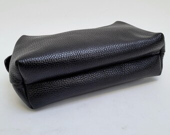CELINE Vintage 1990 Black Leather Clutch Bag / Beauty Case - Etsy