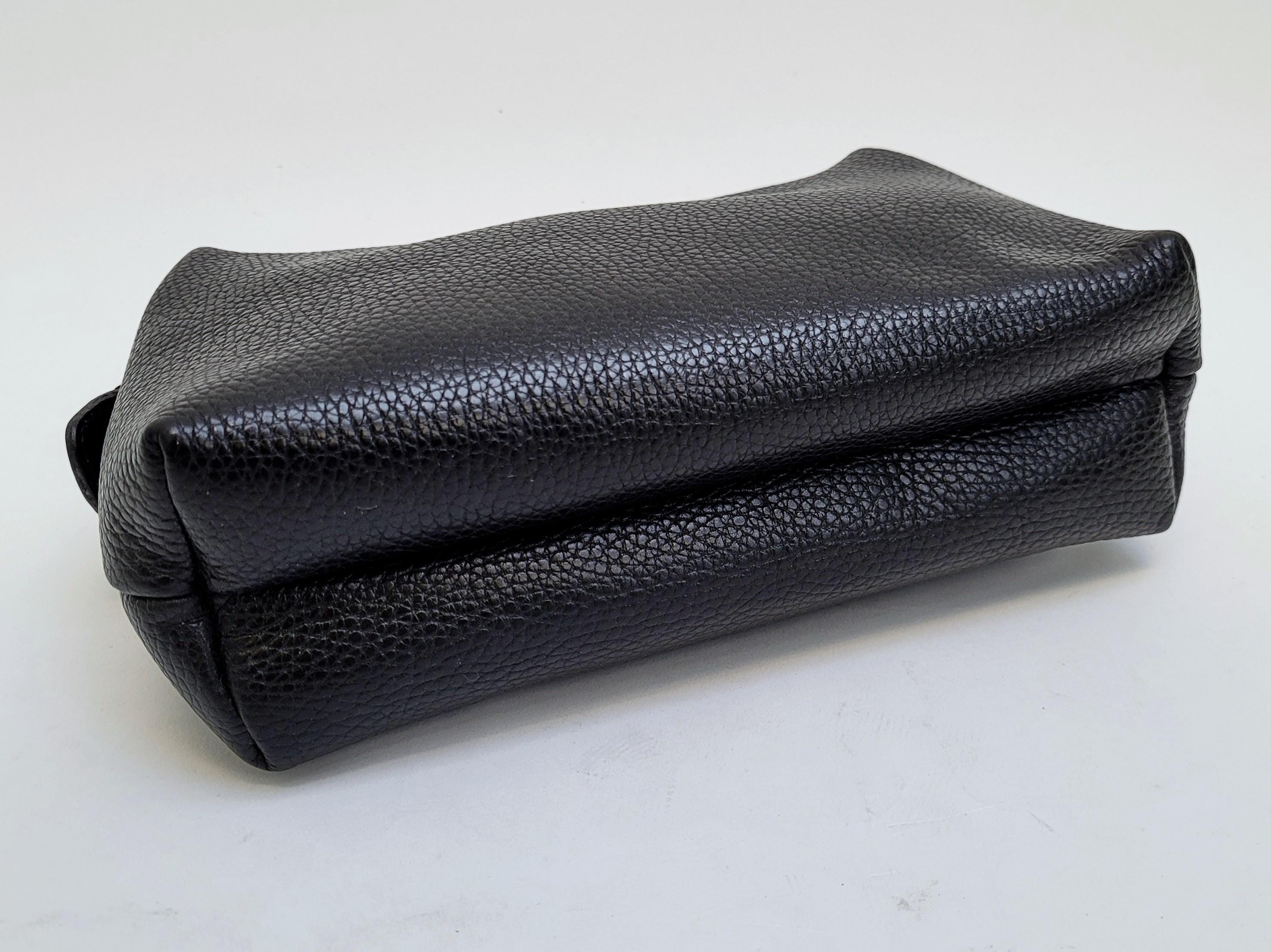 CELINE Vintage 1990 Black Leather Clutch Bag / Beauty Case - Etsy