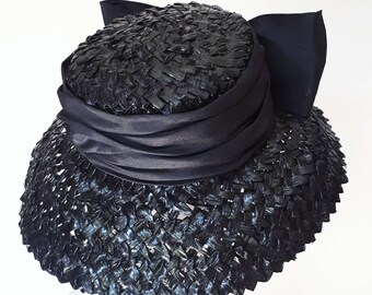Authentic GIVENCHY Haute Couture Vintage Black Hat s-l400.jpg main image 4