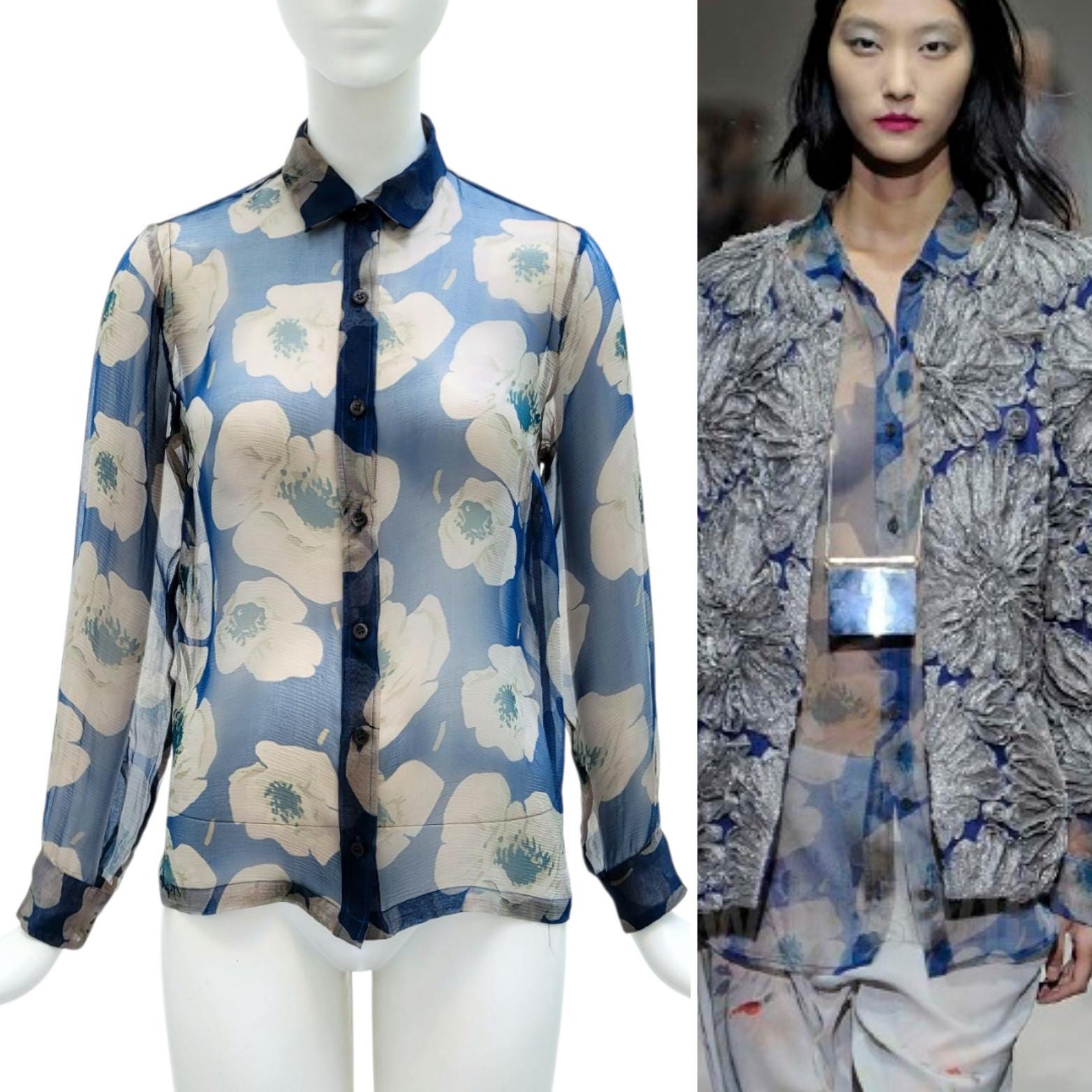 トップス vintage DRIES VAN NOTEN silk tops dr Printed silk shirt - Spring-Summer Women | Dries Van Noten