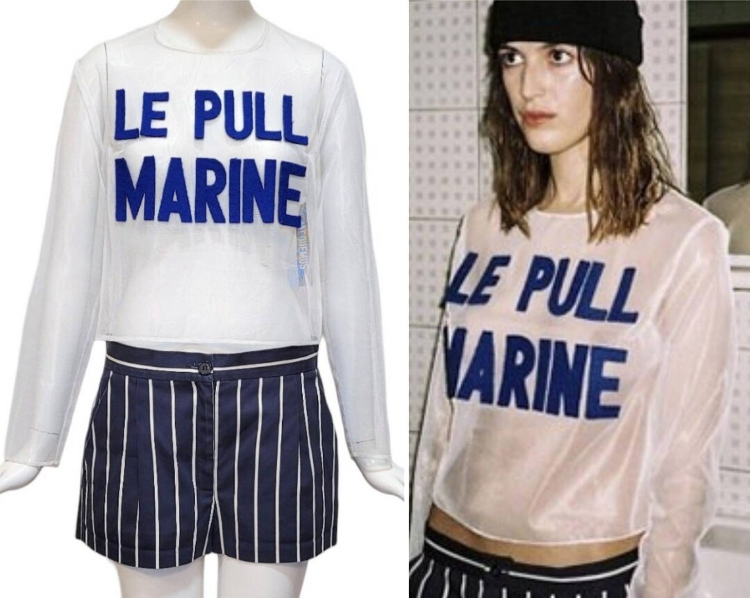 JACQUEMUS Le pull Marin M ネイビー＆ホワイト JACQUEMUS Vintage FW 2013 La Piscine Top & Shorts Set - Etsy