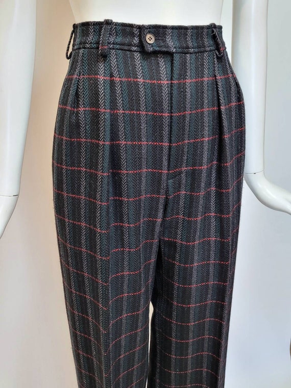 YVES SAINT LAURENT Vintage Late 1970s Plaid Wool … - image 7