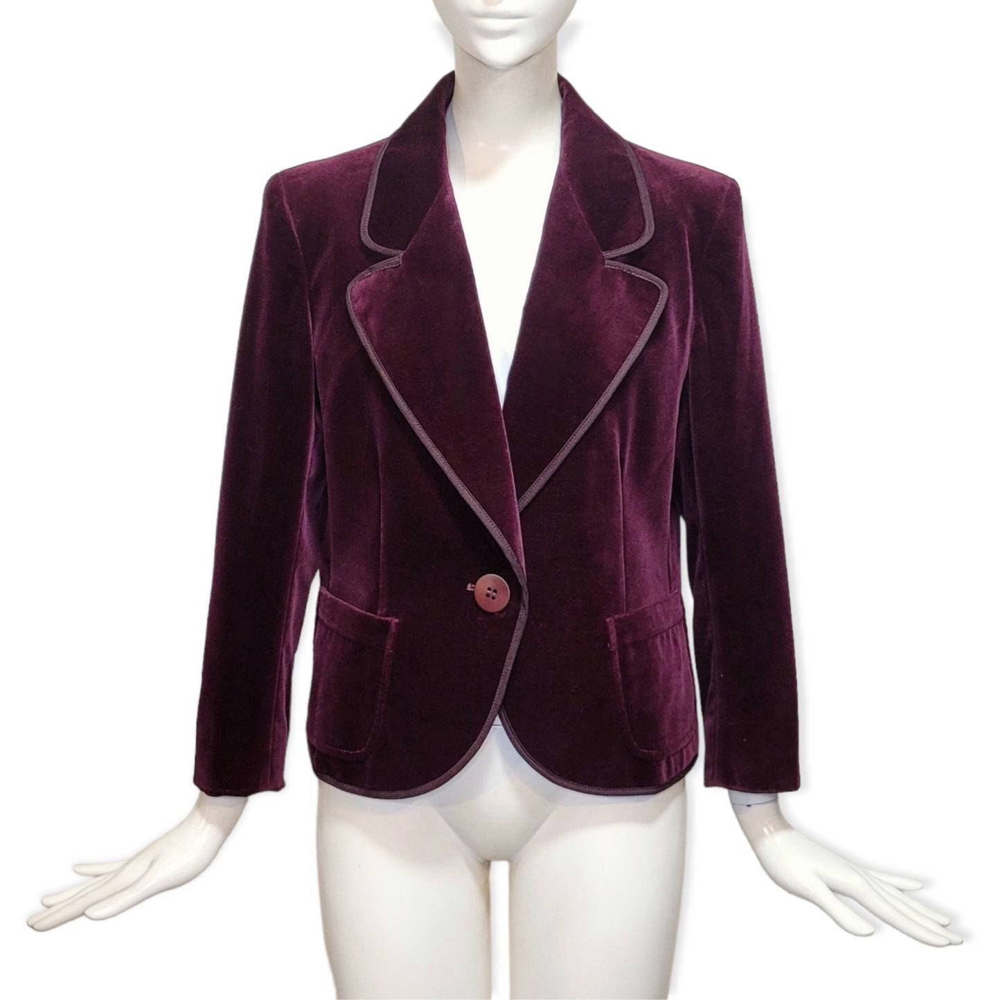 seven by seven 7×7 1ST VELVET JACKET Black Velvet Blazer, Vintage 1970's Collection 7 Jacket
