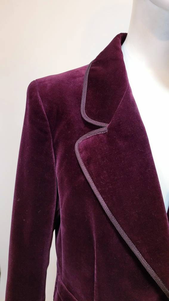 JAEGER Vintage 1970s Claret Velvet Jacket - Etsy