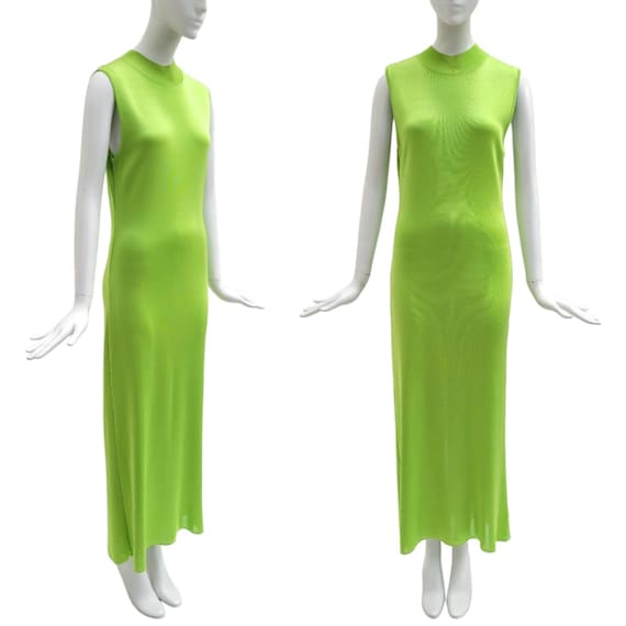 Givenchy, GIVENCHY Vintage 1990s Acid Green Jersey Dress