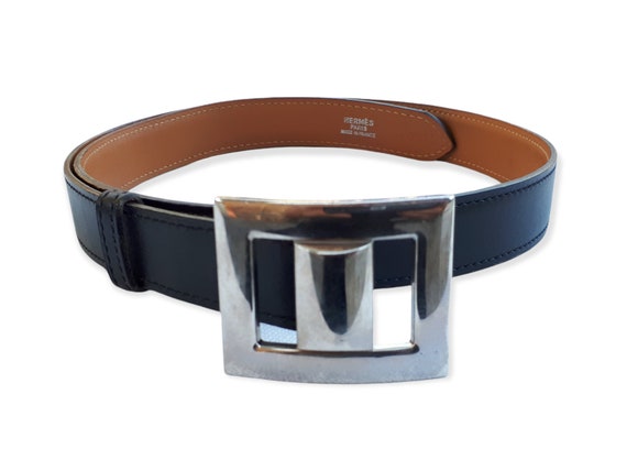 HERMES Paris Vintage Black Calfskin Leather Belt - image 9