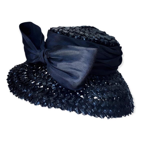 GIVENCHY HAUTE COUTURE Vintage 1960s Bow Straw Hat - Etsy