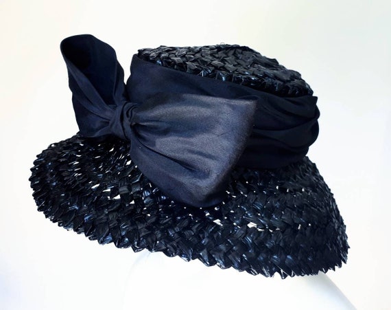 GIVENCHY HAUTE COUTURE Vintage 1960s Bow Straw Hat - image 6