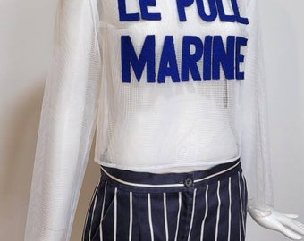 JACQUEMUS Le pull Marin M ネイビー＆ホワイト The Marina sweater by JACQUEMUS | Official website