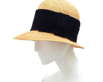 CHANEL Vintage S/S 1989 Straw Cloche Hat - Runway Piece!