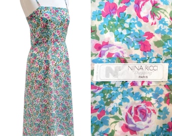 NINA RICCI Vintage 1970s Liberty Printed Summer Dress - Original Sample