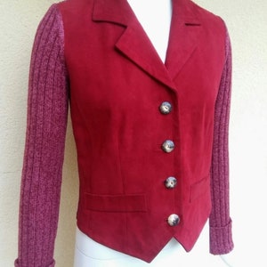 YVES SAINT LAURENT Haute Couture Vintage 1990s Suede and Knit Jacket image 3