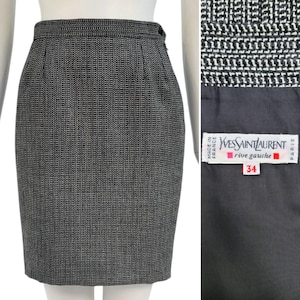 YVES SAINT LAURENT Vintage 1990s Black & White Skirt