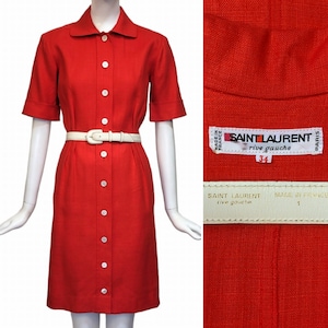YVES SAINT LAURENT Vintage 1970s Red Dress