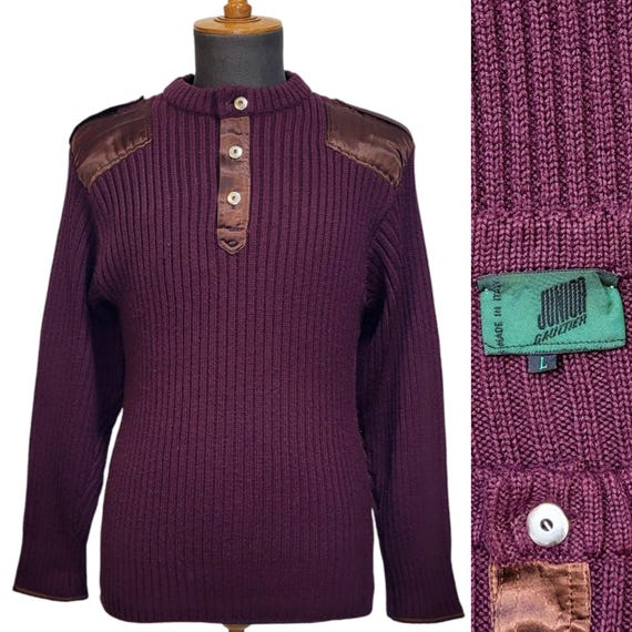 Jean Paul Gaultier, JEAN PAUL GAULTIER Vintage 1990s Men's Military Knit Sweater
