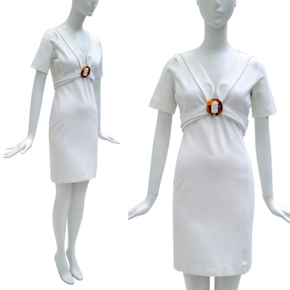 Gucci, GUCCI Vintage 2009 White Crepe Dress