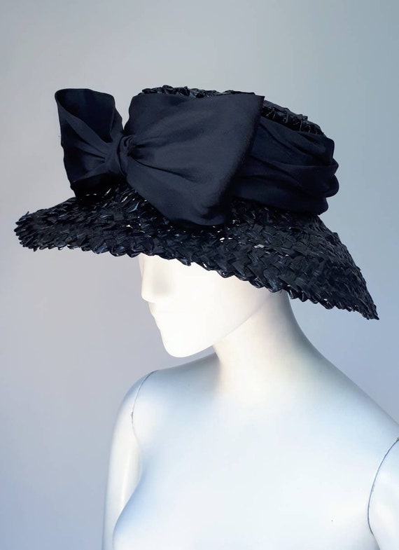GIVENCHY HAUTE COUTURE Vintage 1960s Bow Straw Hat - image 7