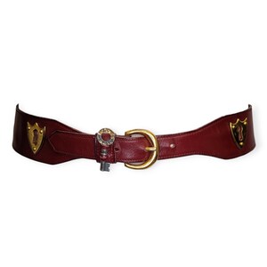 HERMES Vintage 1950s Lock and Key Leather Belt