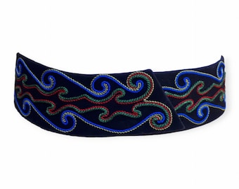 EMANUEL UNGARO Vintage 1980s Embroidered Suede Belt