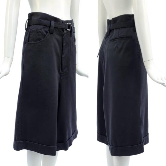 Yohji Yamamoto, YOHJI YAMAMOTO Vintage S/S 2006 Black Cotton Wide-Legs Short Pants