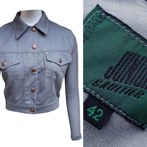 JUNIOR GAULTIER Vintage 1980s Grey Fishnet Jacket