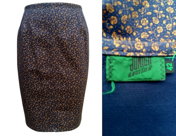Jean Paul Gaultier, JEAN PAUL GAULTIER Vintage S/S 1989 Floral Denim Skirt