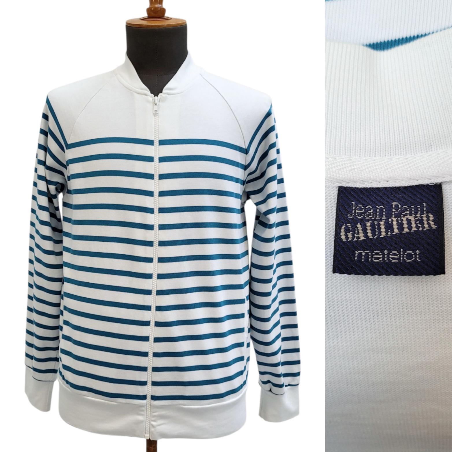 JEAN PAUL GAULTIER Vintage 2000s Marinière Cotton Zipped Sweater